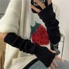 Women Knitted Arm Warmer Long Fingerless Gloves Mitten Winter Y2K Solid Arm Sleeve Fashion Casual Soft Girls Clothes Punk Gloves
