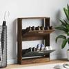 Shoe Cabinet Smoked Oak Finish 59 x 17 x 81 cm Engineered Wood