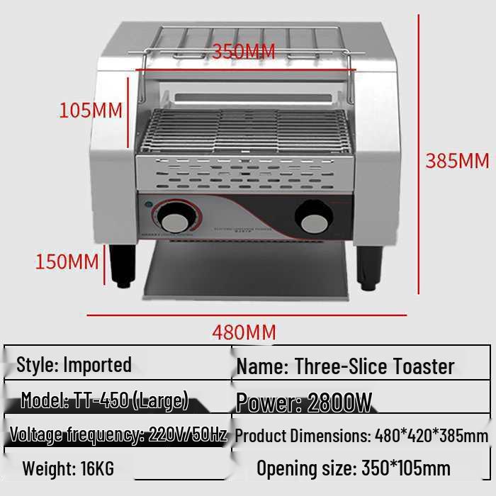 Commercial Toaster Oven: 4-Slice & 6-Slice Bread Maker for Home Use—Perfect for Toasting, Sandwiches, Breakfast, Baking, and Roujiamo