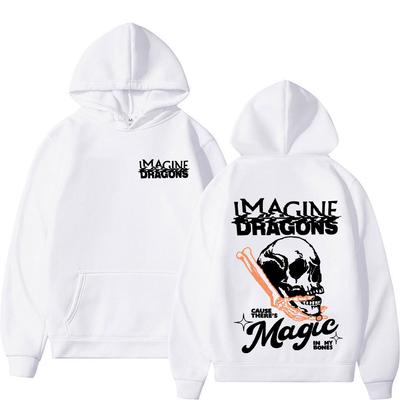 Imagine Dragons Loom World Tour Skull Hoodie Men Women Harajuku Hip Hop Vintage Gothic Clothes Hoodies Oversized Sweatshirt