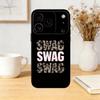 Luxury Y2K Style SWAG Phone Case For iPhone 17,16,15,14,13,12,11 Plus,Pro Max,SE4Soft Silicone Black Cover