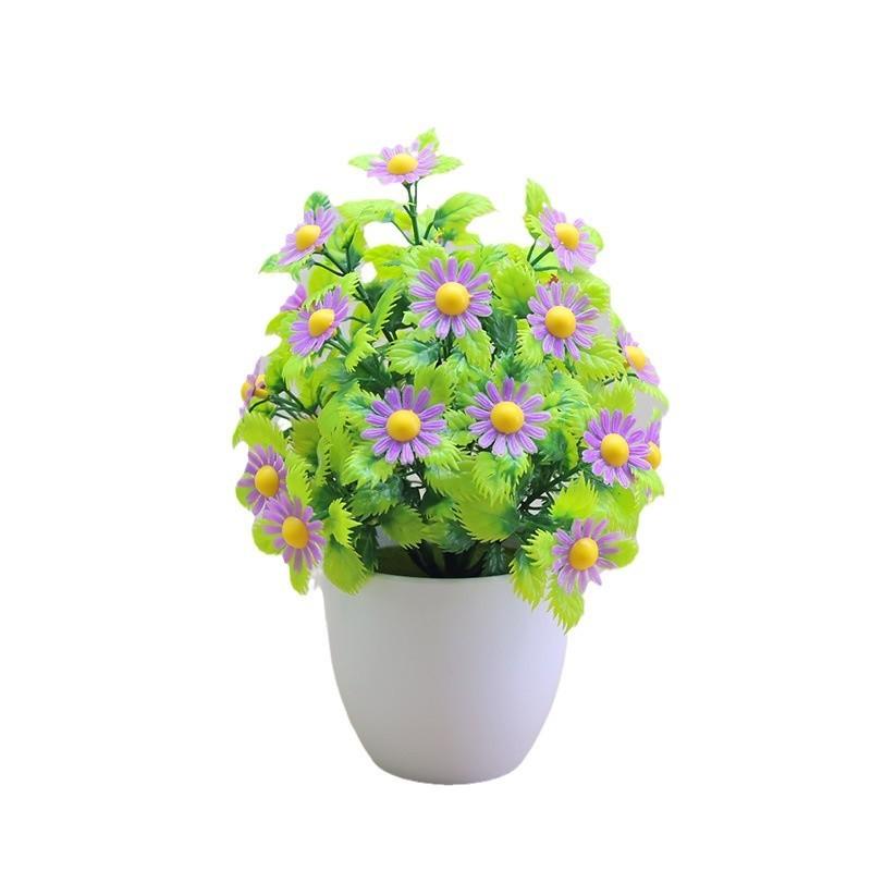 Handmade Faux Chrysanthemum And Spread Palm Artificial Plants For Home And Workspace