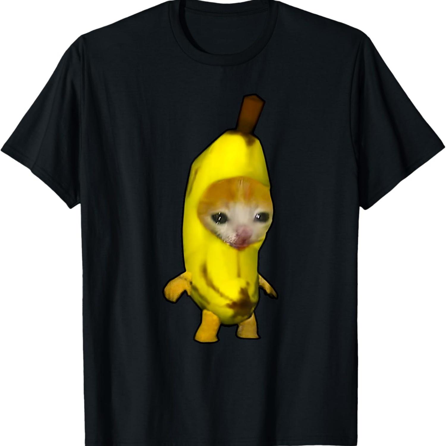

Cute Banana Cat Happy Bananacat Meme Kitty Cat Lovers Meme T-Shirt(8) S чёрный