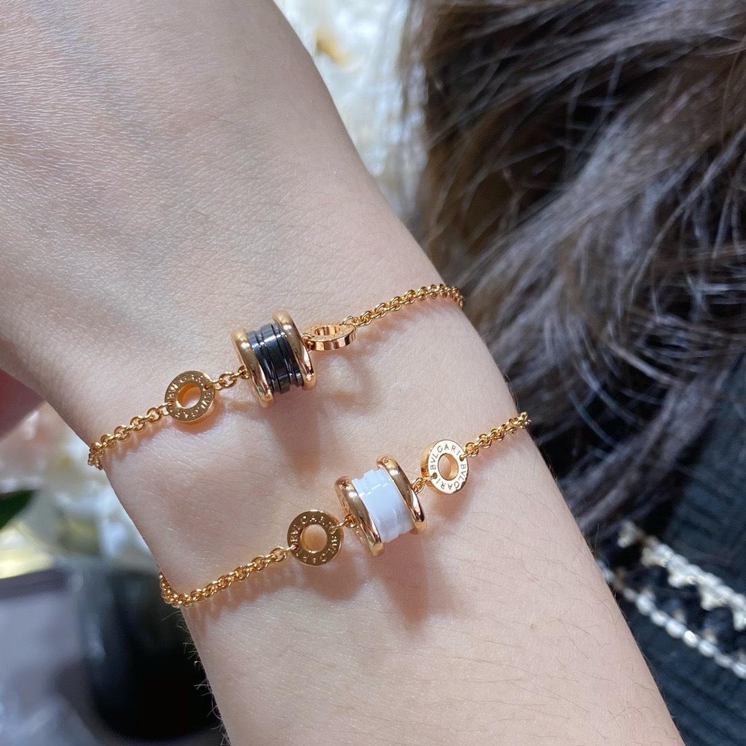 

Baojia V Gold High Version Women s Black & White Ceramic Bracelet - Elegant & Simple Fashion Jewelry Rose Gold Bracelet [Black Ceramic]