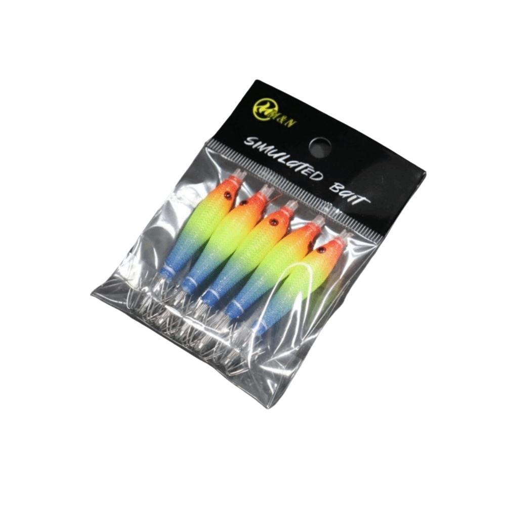 5pcs/bag Luminous UV Wood Shrimp Bait Blowing Tube Pesca Fishing Hook  Freshwater Fishing