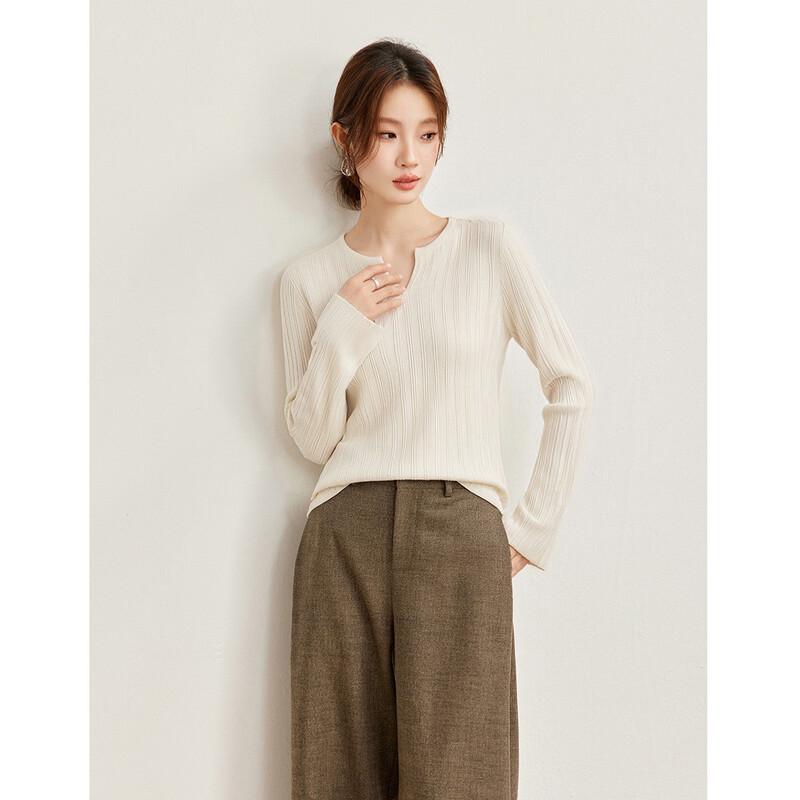 Women's Cashmere Wool Blend Soft V-Neck Knit Sweater
