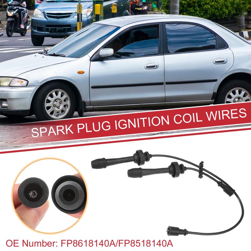 UXCELL 2 Pcs Car Spark Plug Coil Wire Ignition Coil Harness Cable 4.7mm for Mazda L4 2.0L 2001-2003 No.FP8618140A/FP8518140A