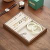 HeMu-Black Walnut Solid Wood Jewelry Storage Box, Large Capacity, Stackable, Earrings, Necklace, Small Decoration