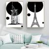New Nordic Oil Painting Black and White Line Architectural Art Canvas Painting Living Room Corridor Office Home Decoration Mural No Frame