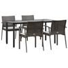 VidaXL Garden Dining Set 5 Pcs Cushions Woven Resin Steel 3186993