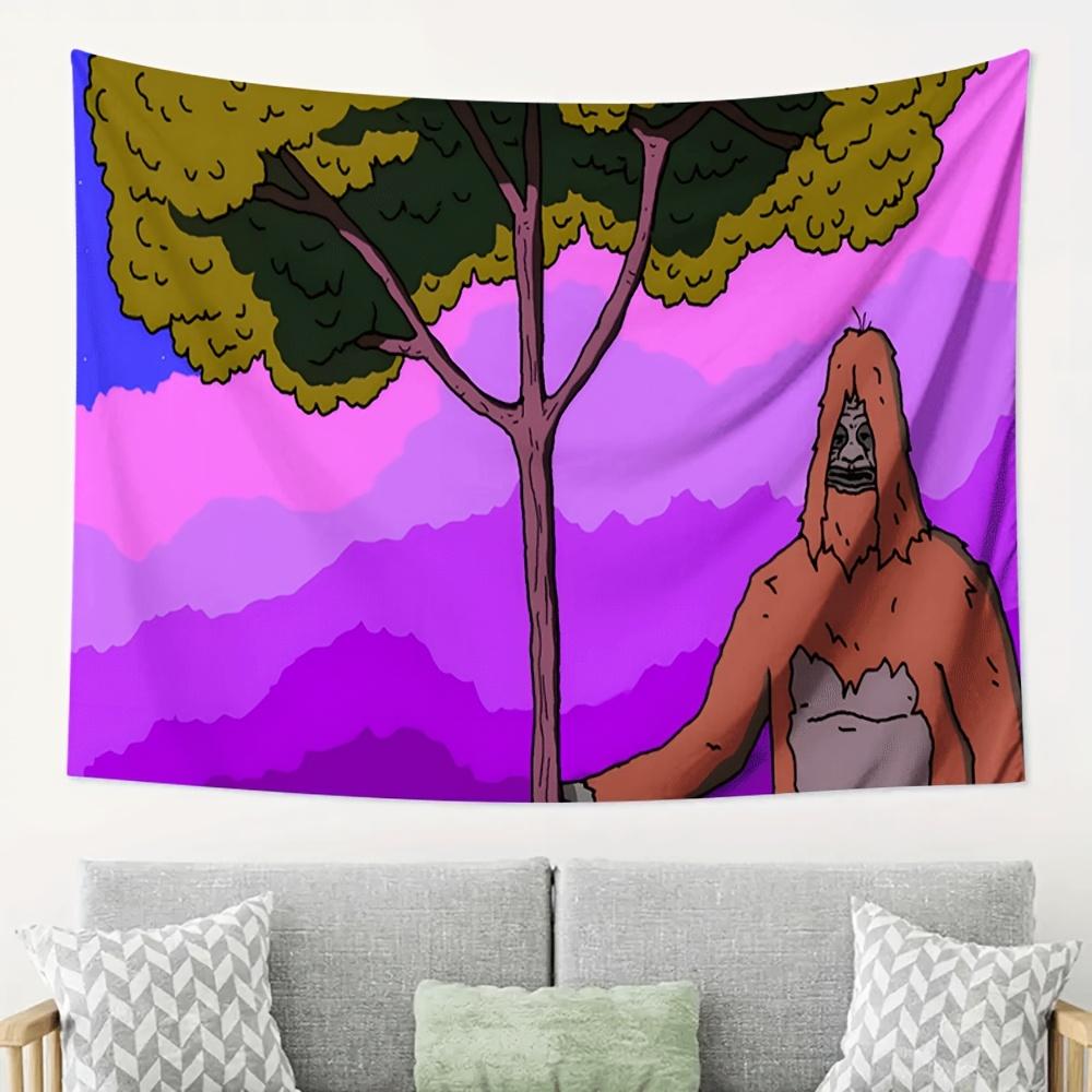 

VIKAMA Fantasy Cartoon Tapestry BluePurplePink Mountain Sky Artistic Living Room Sofa Backdrop Wall Decor Room Accent 74x94cm(29x37in)