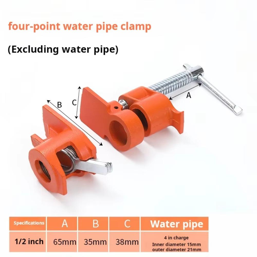 Adjustable Pipe Clamp Set 1/2/3/4 Inch Heavy Duty Clamp Heavy Duty Wood Gluing Clamp  Woodworking 4-point