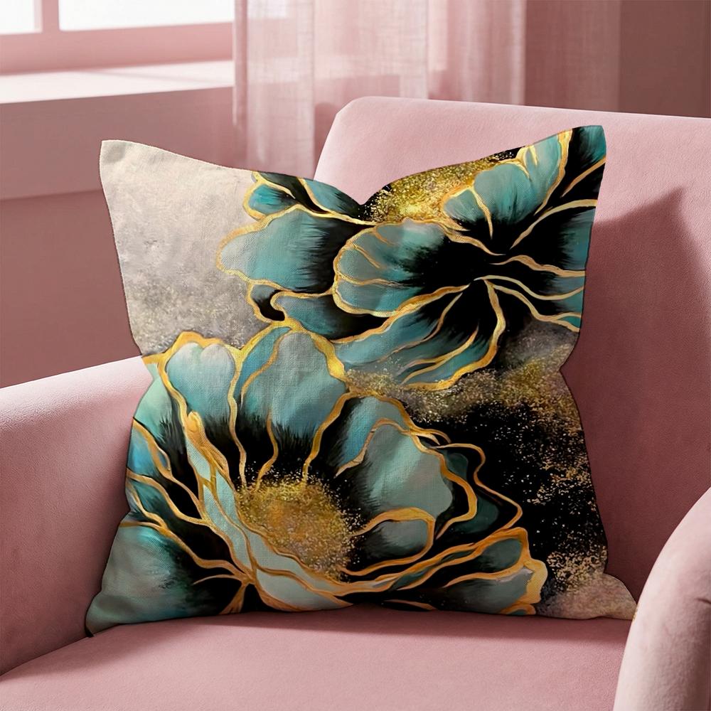 Oil Painting Floral Elegant  Cushion Cover Multi-Scene Pillow Cover for Home & Car - Reversible, Soft & Durable for Daily Use