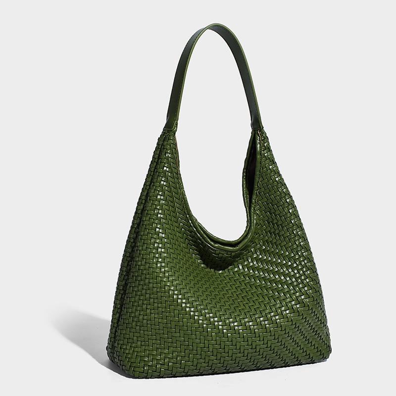 Autumn and Winter New Fashion Handheld Bucket Bag Niche Woven Bag High-end Feel Single Shoulder Underarm Bag Large Capacity Tote Bag