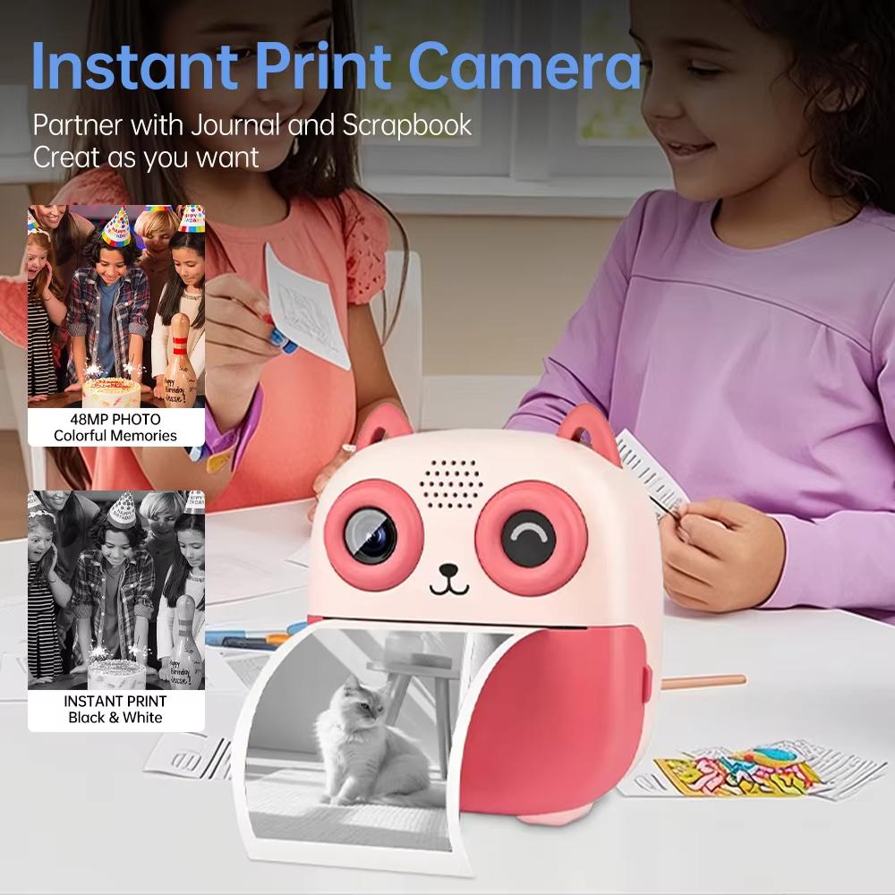 Digital Children Camera Photography Instant Print Mini Portable Photo Video Recorder Thermal Printer Educational Birthday Gifts