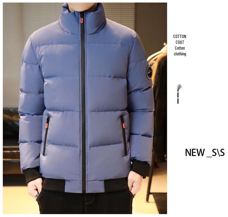 Men's Trendy Winter Cotton-Padded Stand-Collar Jacket - Youth Plus Size Cotton Outerwear