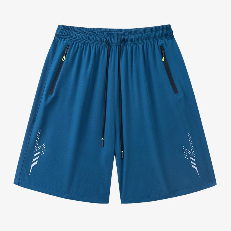 New summer quick-drying sports shorts loose lightning fitness running beach pants waterproof zipper pocket design