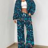 Striped Autumn And Winter New European And American Women'S Clothing Pink Flower Printing Suit Women