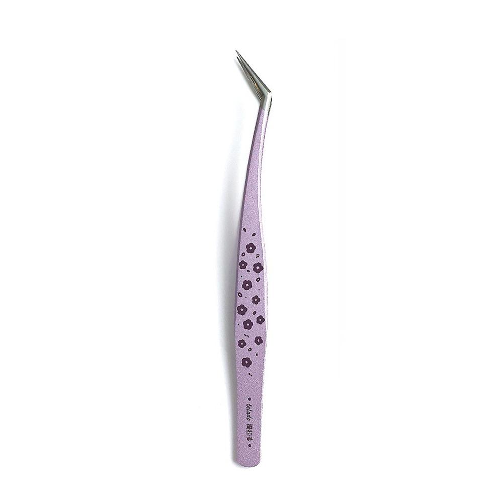 

Stainless Steel False Eyelash Tweezers Anti-static Cartoon Lashes Extension Tweezer High Precision Eyelash Curler фіолетовий