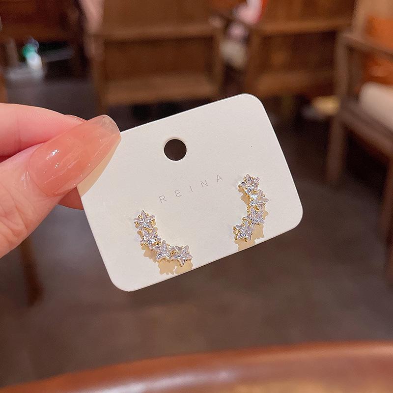 Elegant Long Tassel Zircon Star Earrings for Women