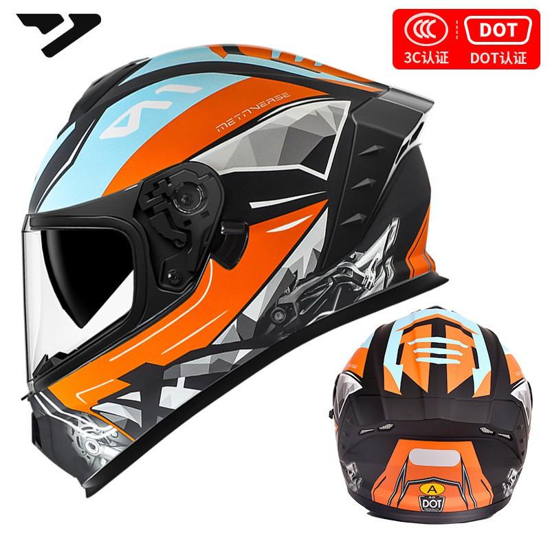 DOT 3C Certified Full Face Motorcycle Helmet Men Women All-Season Riding Safety Gear With Multiple Visor Options