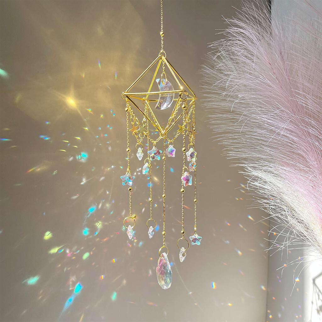 1Pc Crystal Hanging Light Catcher, Crystal Prism, Light Catcher, Light Catcher, Window and Garden Decoration