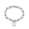 Minimalist Letter Titanium Steel Bracelet with Initials Stainless Steel Bracelet