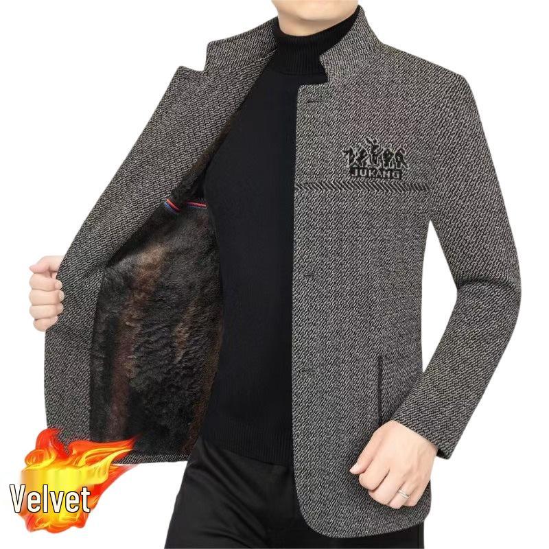Men's Fleece-Lined Chenille Jacket for Autumn/Winter