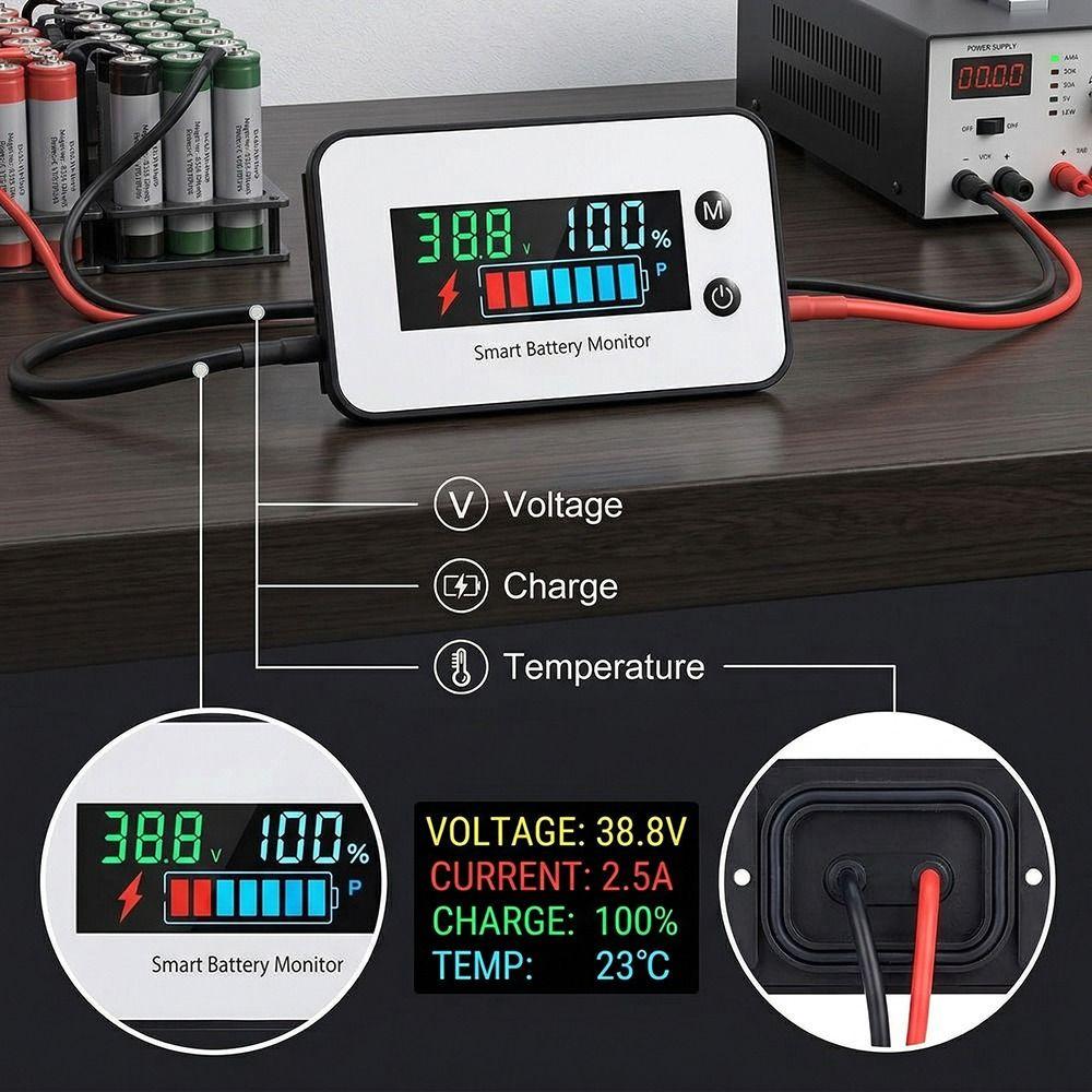 LCD Display Battery Capacity Tester IPX7 Waterproof Voltmeter Indicator  Lead-acid Battery
