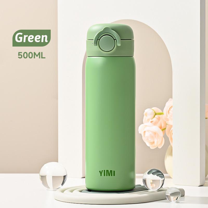 500ml Thermos Large Capacity Stainless Steel Thermal Water Bottle Portable Vacuum Cup with Handle Double-layer Travel Tumbler