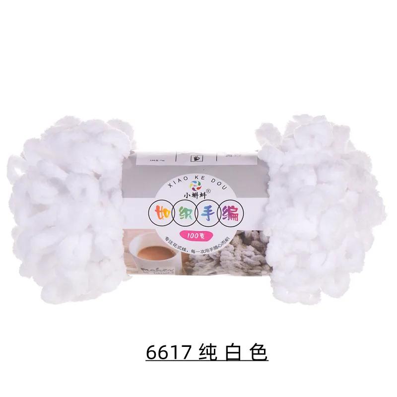 5 Stück 100g/Rolle Flauschiges Fingerloop-Garn Ohne Nadeln Polyester Dickes Riesen-Chenille-Garn für Handgestrickte Decken Schals