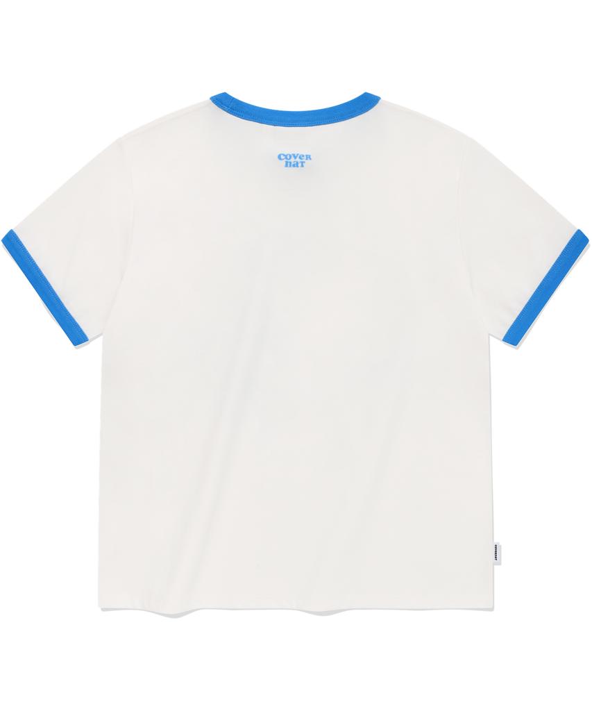 COVERNAT WOMAN Clover Heart Ringer T-Shirt White