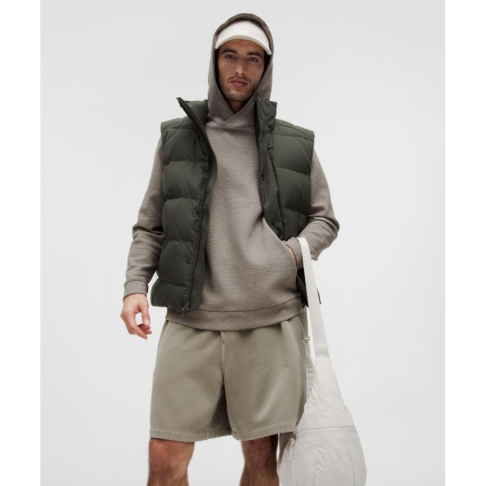 Lululemon Textured Double Knit Cotton Hoodie Heathered Rover Black