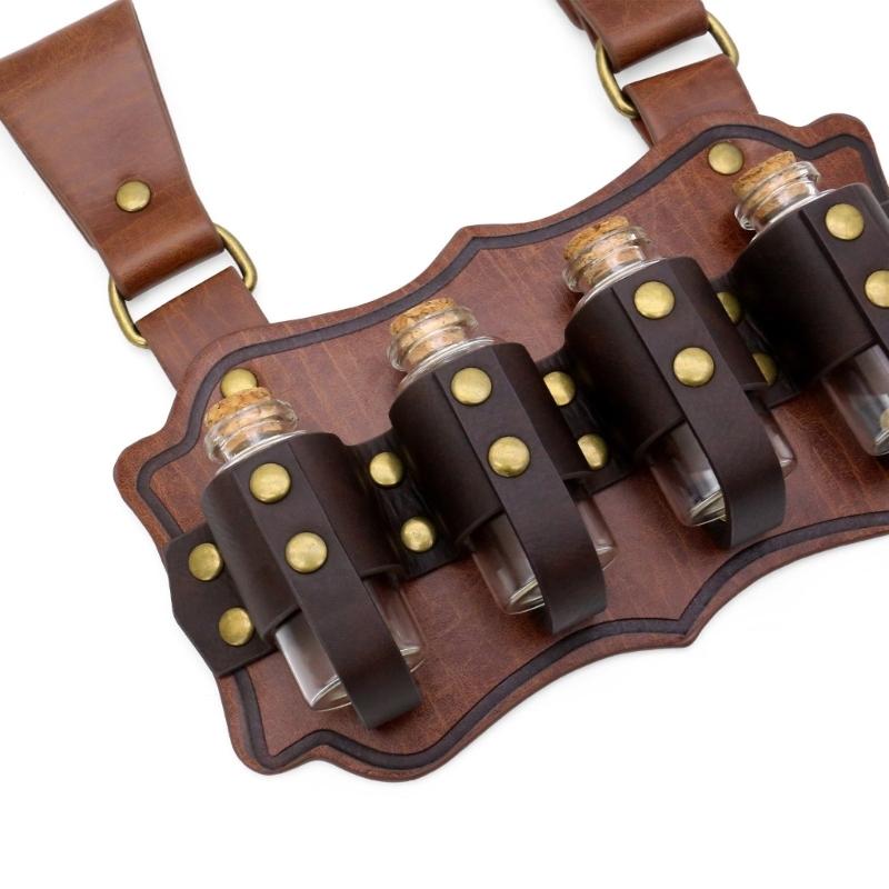 PU-Gürtel-Set Mit Alchemie-Phiole Für Rollenspiel-Kostüme Und Steampunk-Accessoires Halloween Cosplay