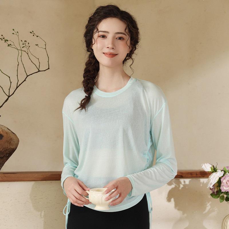 Women s Spring/Summer Yoga & Pilates Slimming Quick-Dry Fitness Set - Long Sleeve Sports Top S