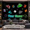 Wall Hanging Tapestry Custom NameGeometry Dash Pattern Personalized Printed Fabric Wall Decor