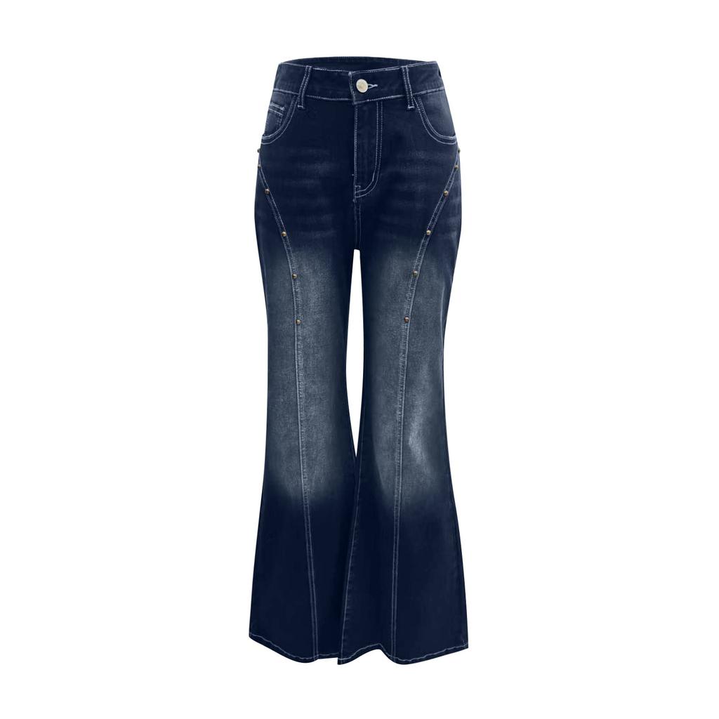 Women's European And American Style Fashionable And Versatile High Waist Wide Leg Jeans