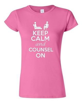 Junior Keep Calm and Counsel On Novelty Therapy Psychology Graphic T-Shirt Tee Unisex T-Shirt
