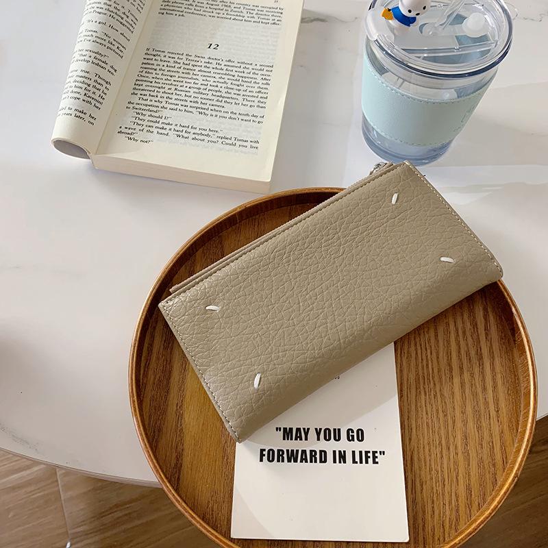 

Женский кошелек ins маленький кошелек женский высококлассный складной кошелек длинный клатч кошелек на молнии хаки