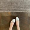 Pigskin Version, French Bow Medium Heel Flat Bottom Shallow Mouth Single Shoes Women's Ballet Shoes