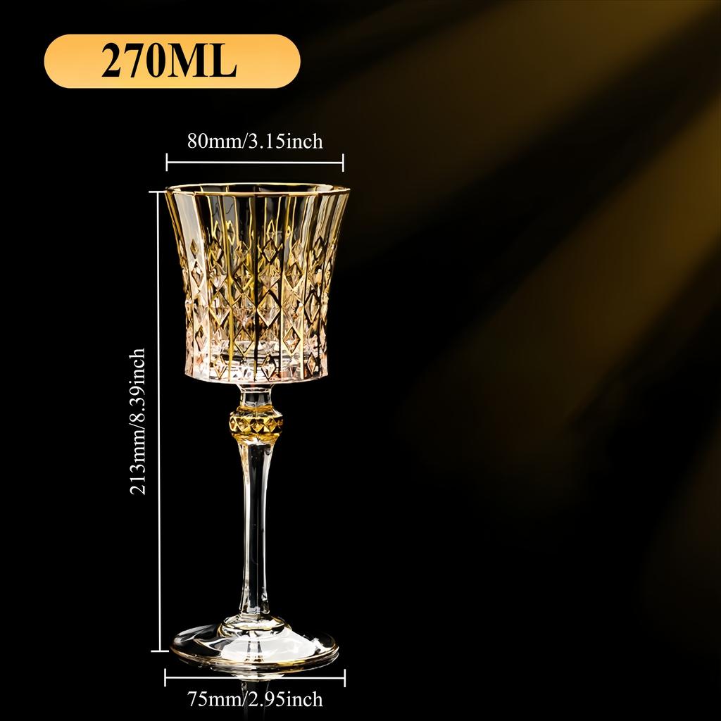 Luxury Whiskey Glass European Crystal Diamond Champagne Cup High Foot Style Glass Red Wine Cup Elegant Aesthetic Alcohol Glasses