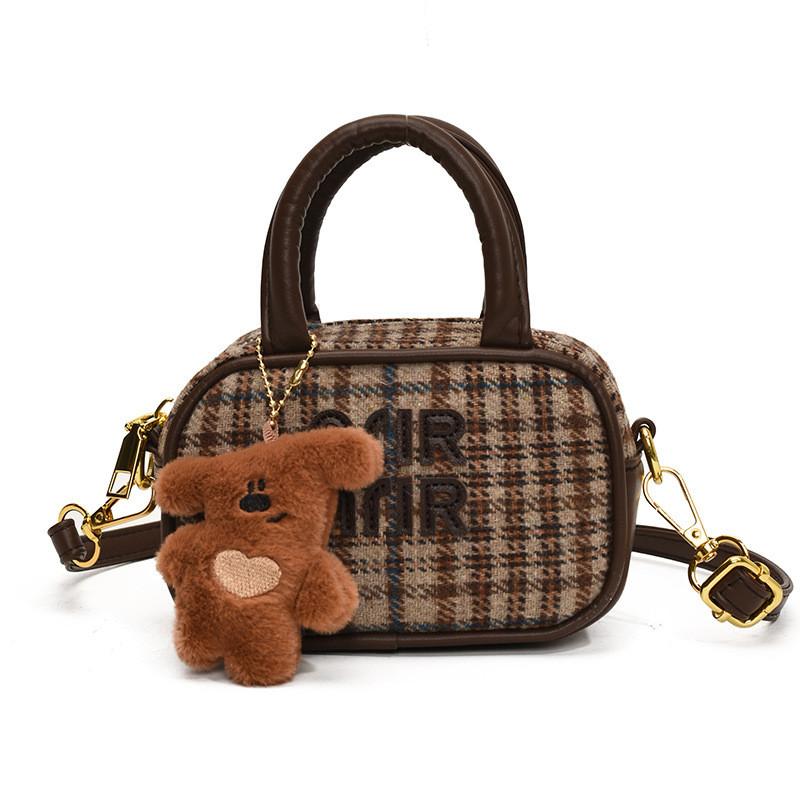 Childrens Lightweight Breathable Tote Bag With Modern Plaid Design For Use Daily