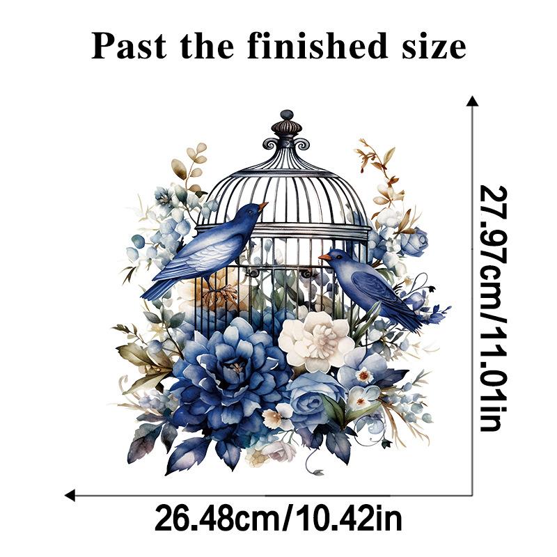 

7 стилей Креативные наклейки на стену в виде птичьей клетки Шкафы для ванной Крышки для унитаза Ремонт Украшения Водонепроницаемые наклейки 30x30CM