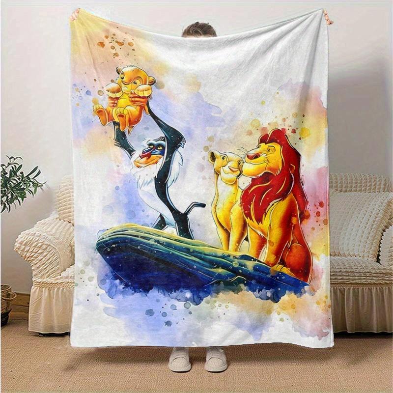 1pc, Seasonal Universal Blanket, Home Decoration, Lion King Inspired Throw, Soft Flannel Throw Blanket - Versatile & Cozy for Bedroom, Livin