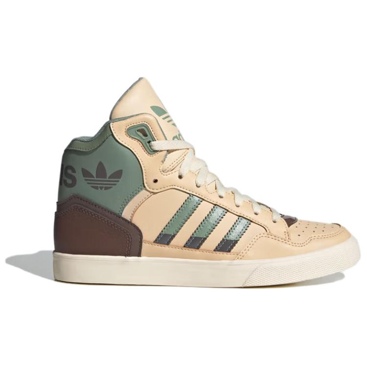 Adidas Originals Extaball Comfortable Durable High-Top Skate Shoes Unisex Sneakers Brown Green ID1132
