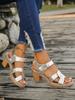 Plus Size Shoes for Women 36-43 Summer Fashion Women Platform High Heel Sandals Non-slip Open Toe Female Sandalias De Mujer