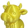 Yousheng 3D Printed Cow Figurine with Bow Tie, Cute Calf Statue, Minimalist Animal Model, Smiling Cow Ornament for Home Office Decor Gift
