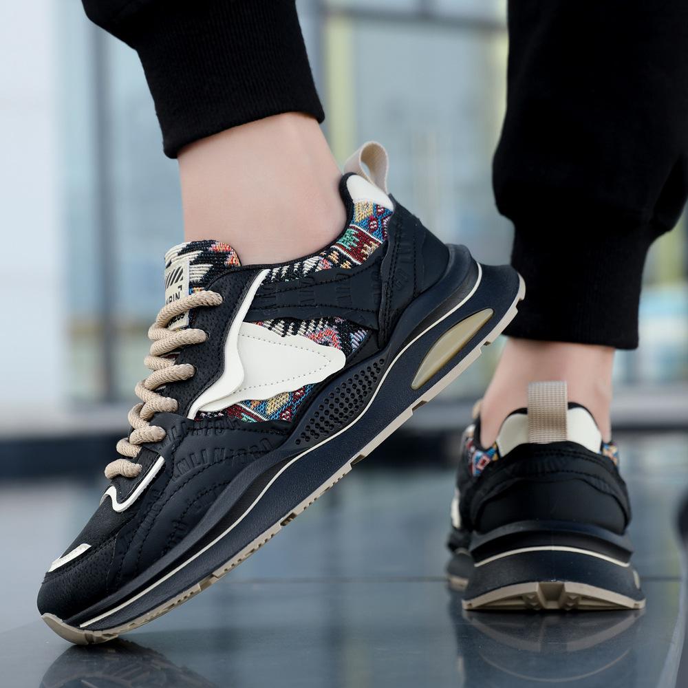 Ethnic Style Embroidery Dad Shoes Men's 2025 Autumn and Winter New Comfortable Printing Soft Sole Versatile Internet Celebrity Explosion Casual Shoes