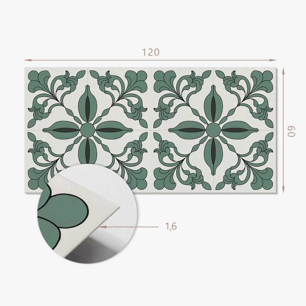 Vinyl Adhesive Hallway Decor with Graphics 120x60 cm Elegant Plant Pattern