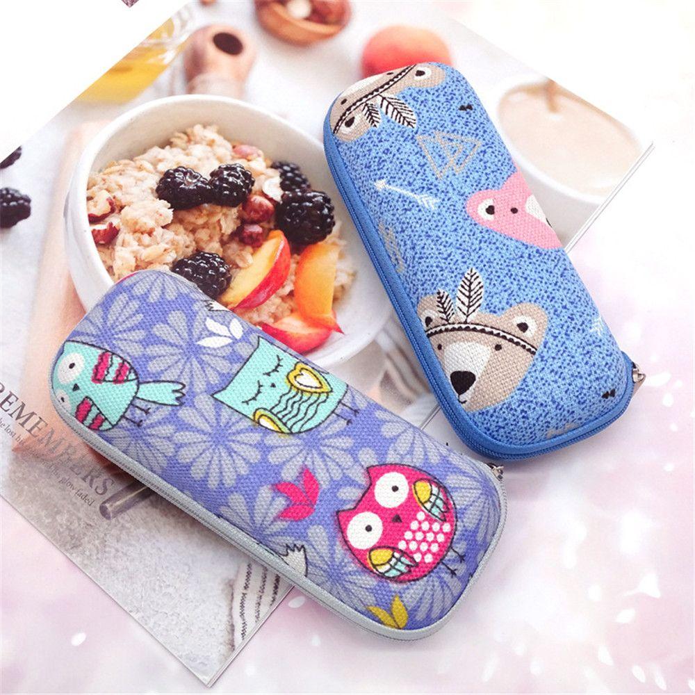 Vintage Zipper Travel Office Eyeglasses Case Glasses Box Glasses Holder Eyeglasses Accessories